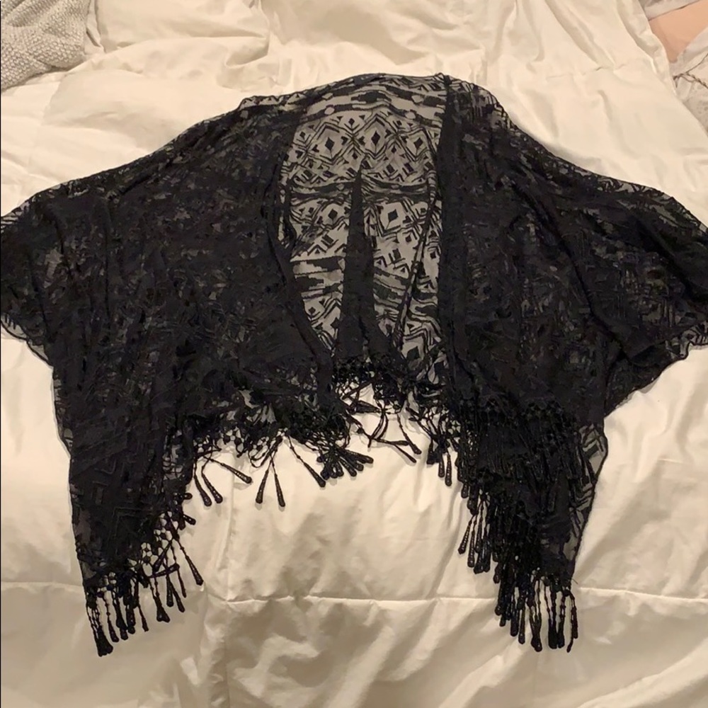 Dark blue see through shawl
